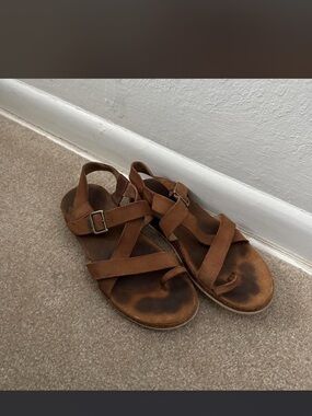 Chaco Women's Strappy Leather Sandals in Brown